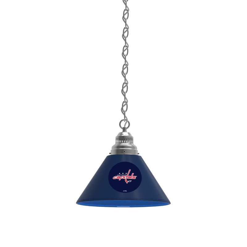 Luminaire suspendu conique 1 lumière NHL, Chrome, Washington Capitals