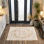 Tapis d'intérieur Vladilen Rose/Ivoire à médaillon transitionnel performant-571268992