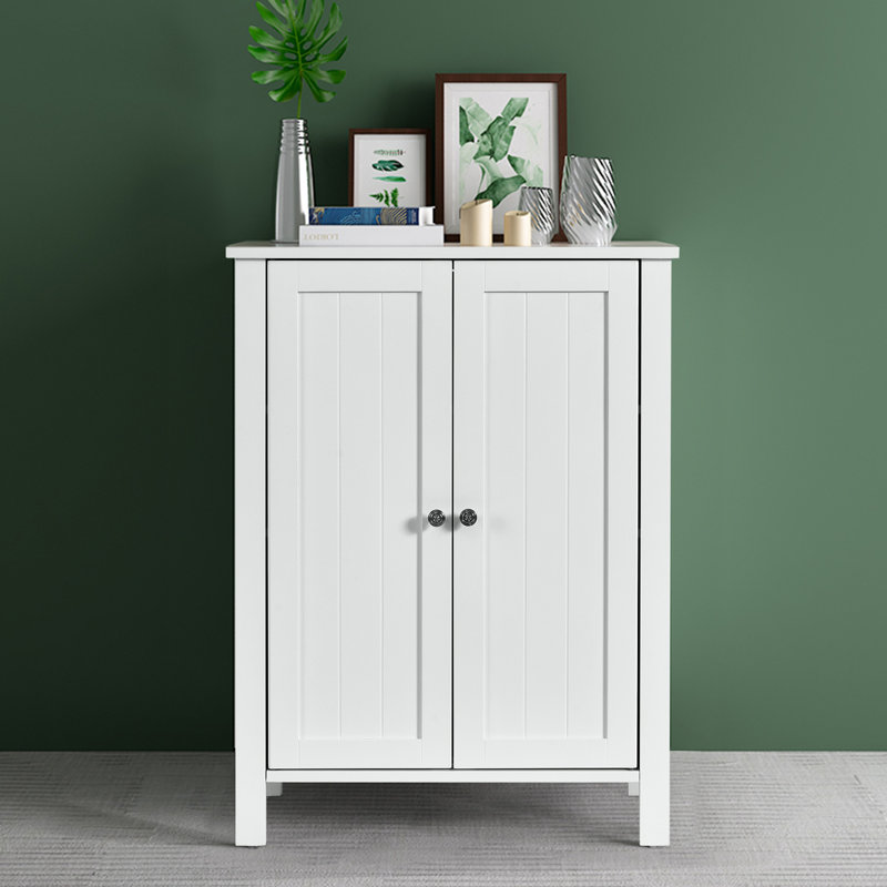 Rangement pour salle de bain à 2 portes avec tablette réglable, Blanc