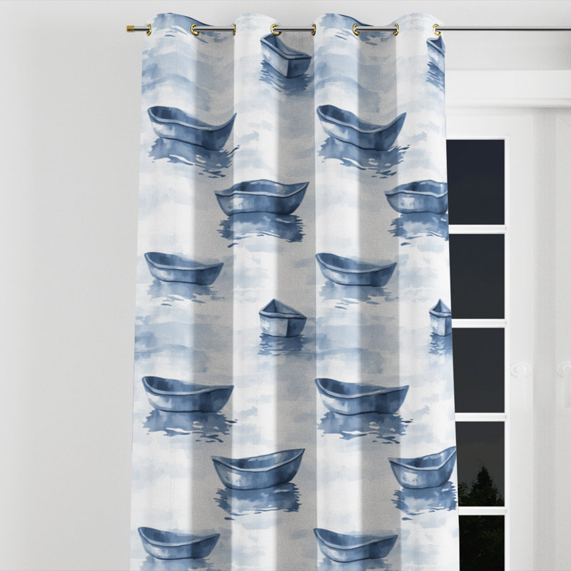 Rideau en velours Coastal, Œillets dorés, L 52 po x L 84 po