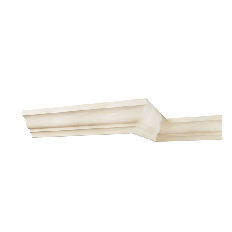 WM49 - Moulure de bois franc massif Crown Crown, H 3 po x P 2 1/8 po x F 3 5/8 po x L 96 po, peuplier teinté, Peuplier