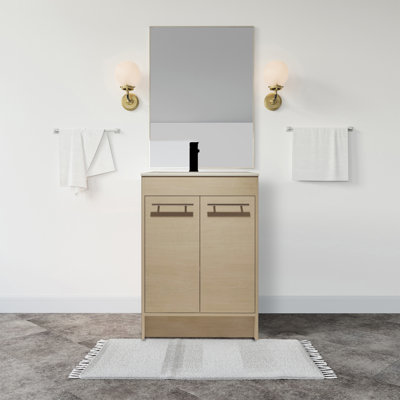 Allal 24'' Single Bathroom Vanity with Ceramic Top