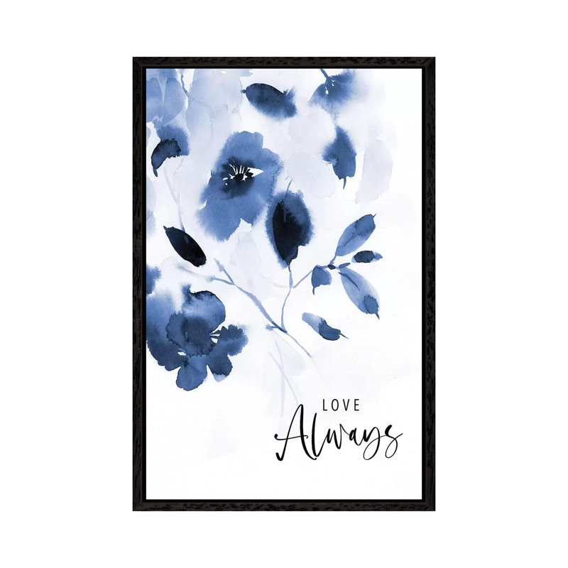Classic Blue I by Stephanie Ryan - Print on Canvas, 66.04cm H x 45.72cm W x 3.81cm D, Black Floater Framed