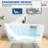 59"L x 28"W Freestanding Acrylic Slipper Soaking Bathtub, Chrome Drain & Overflow, Modern Design for Luxury Bathrooms-64490089