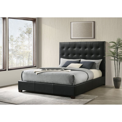 Lit plateforme en cuir véritable Joseph