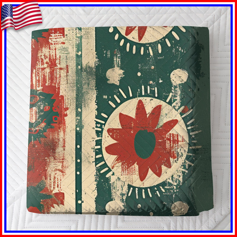 Couvre-lit floral abstrait, Double