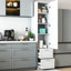 Garde-manger standard, armoire haute, armoire autoportante avec une porte et deux tiroirs pour la cuisine, la salle à manger, blanc