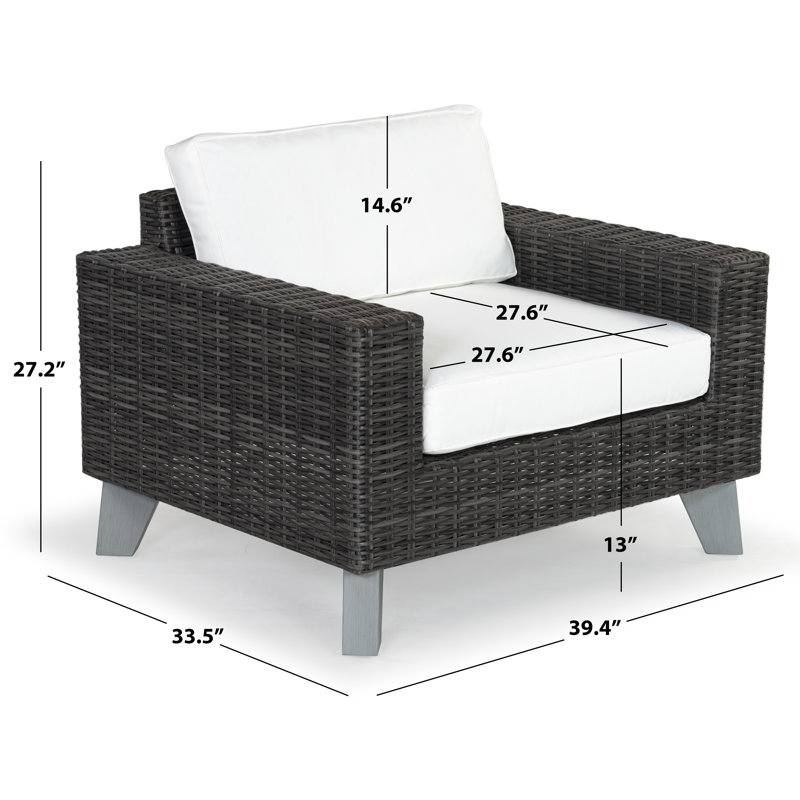 Margarita Wicker Patio Chair, Dark Gray