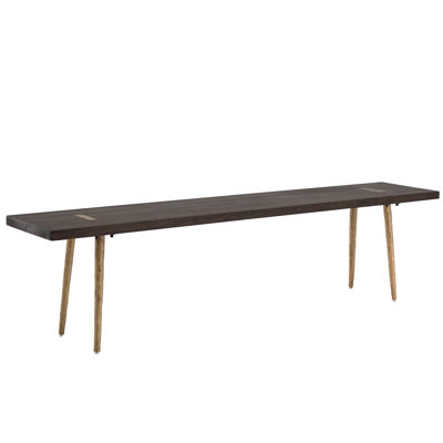 70.5'' Luxury Solid Reclaimed Elm Wood Dining Bench With Metal Legs