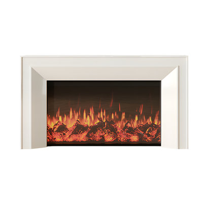 French creamy style simulated fire decorative electric fireplace