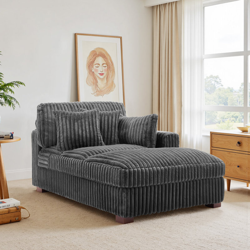 Bukvice Chaise Lounge, Grey, Right Hand Facing