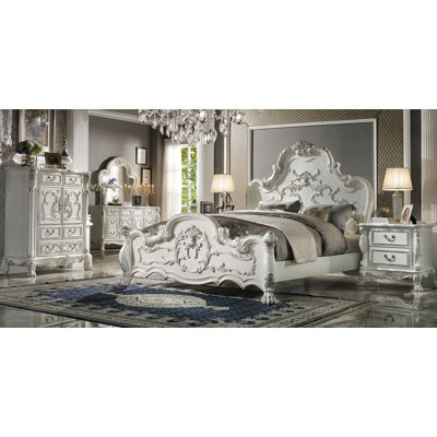 Bed , Bone White Finish