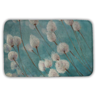 Cotton grass plants in the wind Bath Mat with Non-Slip Backing - Quick Dry Memory Foam Bathroom Rug - Absorbent - Modern Plush Spa-Style - Machine Washable