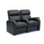 Causeuse de cinéma inclinable électrique en cuir véritable de 28 po de large avec porte-gobelet Komi-125516576-29303216