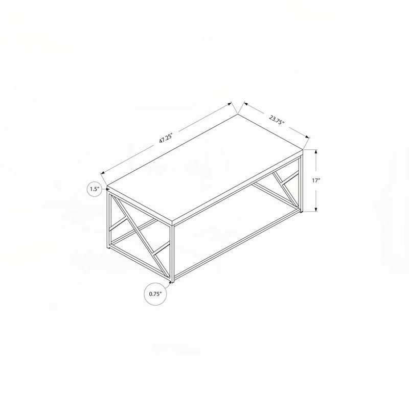 Table basse en bois avec structure en métal