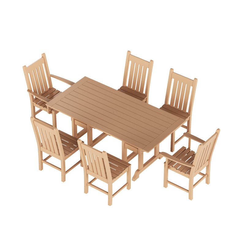 Ensemble de salle à manger rectangulaire pour 6 personnes 70 "" Laguna, Teck