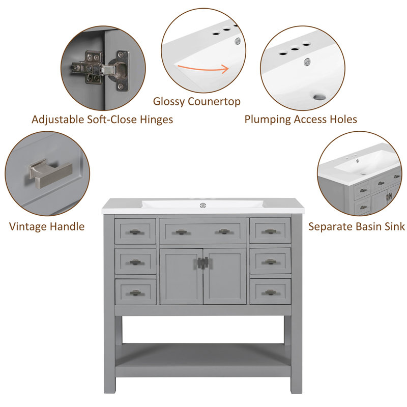 Armoire de salle de bain Tenara, Gris