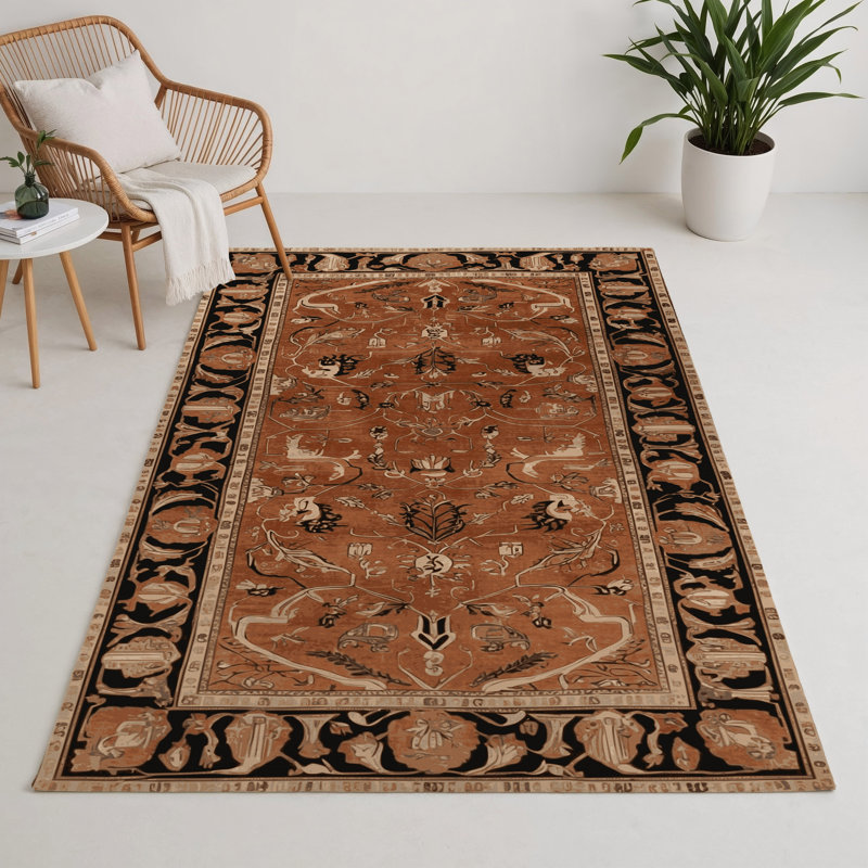 Tapis d'intérieur et d'extérieur brun Persian, Rectangulaire 3 pi x 5 pi