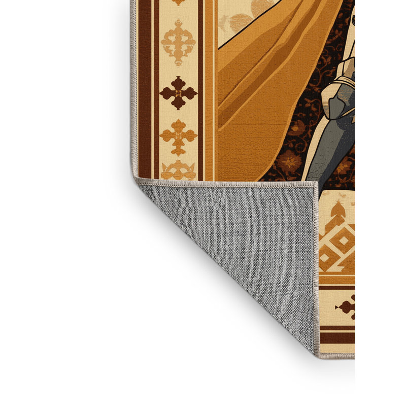Tapis oriental brun lavable à la machine Broker Crusader Knight, 3 X 5