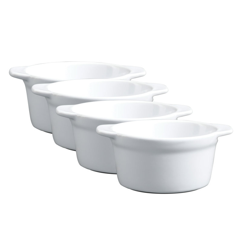 Martha Stewart Everyday 4 Piece 4 Inch Stoneware Ramekin Set In White