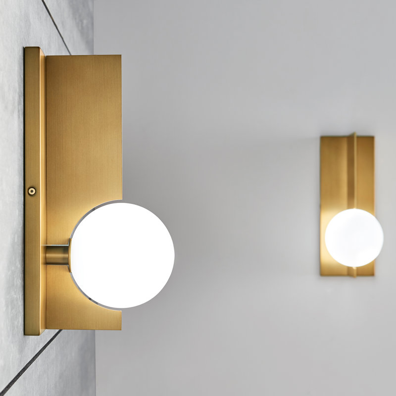 Orbel 1 - Light LED Corner Wall Light, No, Aged Brass