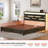 Antioch Bed Frame with 4 Drawers & Storage Headboard, Stable Bed with LED Light & Charging Station, No Box Spring Needed-1067646711-1068355485
