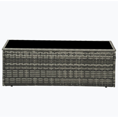 Outdoor Coffee Table, Gray Wicker Table, Cocktail Table Living Room Table Center Table