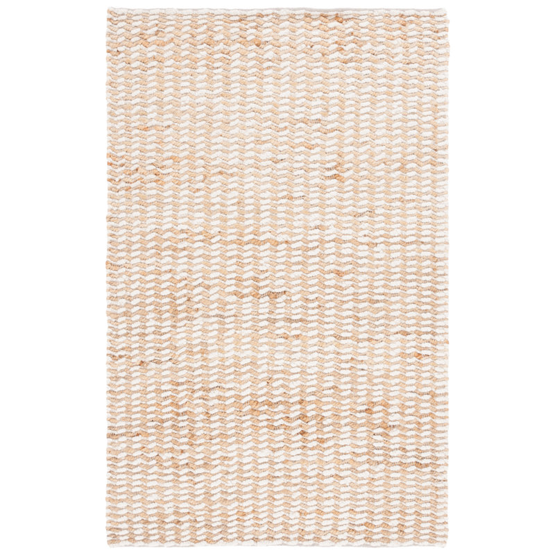 Alexendria Natural Fiber Hand Loomed Jute/Wool/Cotton Rug in Natural/Ivory, Rectangle 8' x 10'