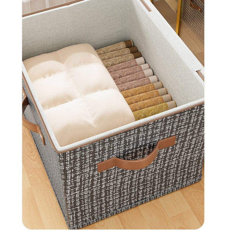  Storage Bins with Lids, Closet Organizers and Storage, Foldable Clothes Storage Bags or Moving Packing Bags, Storage Basket Containers for Blanket, Comforter, Pillow, Bedding