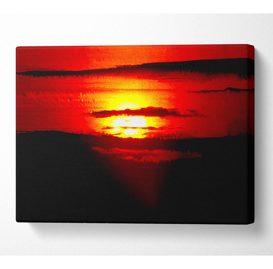 Roter Sonnenuntergang Wolken - Kunstdrucke auf Leinwand