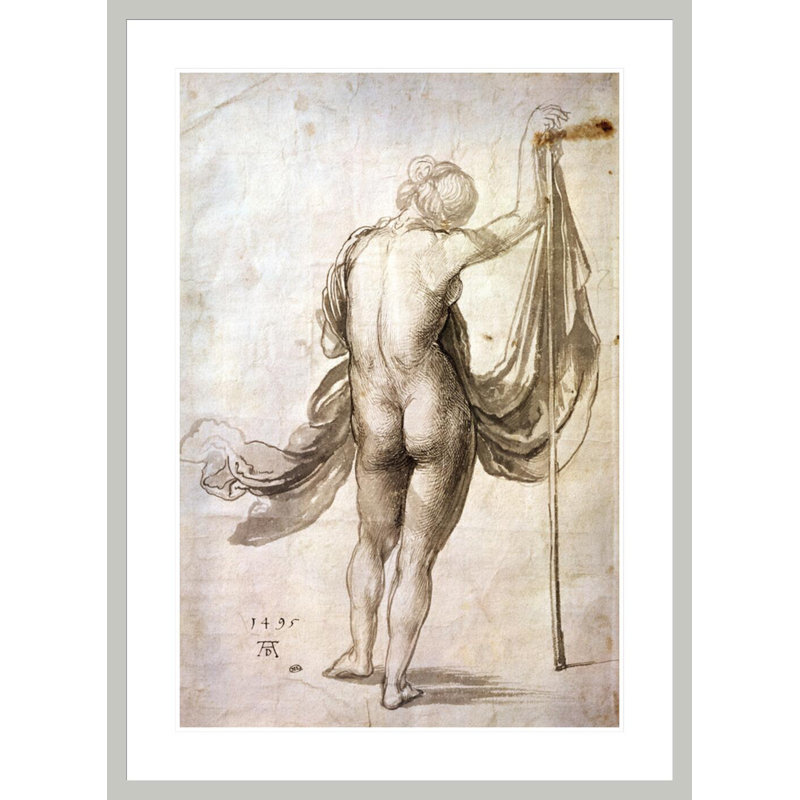 «Nude Study» par Albrecht Dürer - reproduction d'art numérique encadrée, H 41,5 po x l 30,34 po