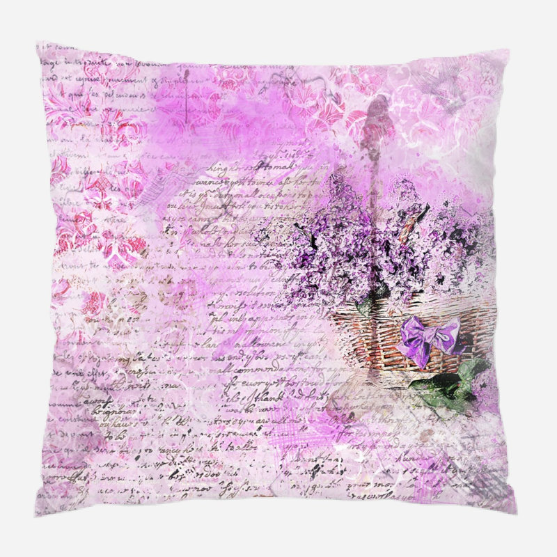 Coussin décoratif fleurs Van, Microsuède, Intérieur