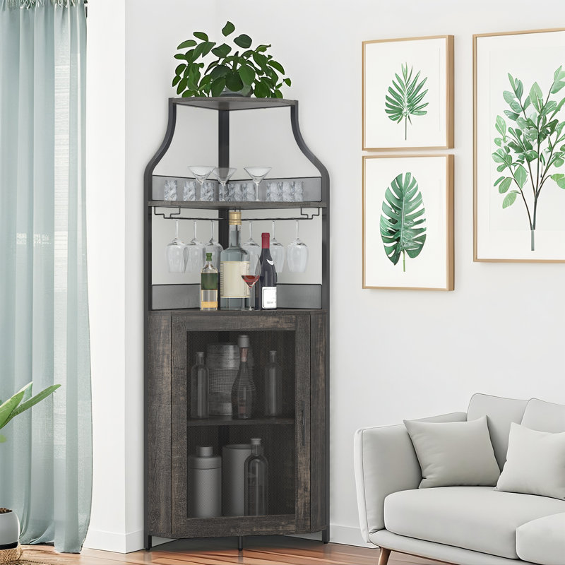 Cabinet/Enclosed Storage Wine Bottle Rack, Black