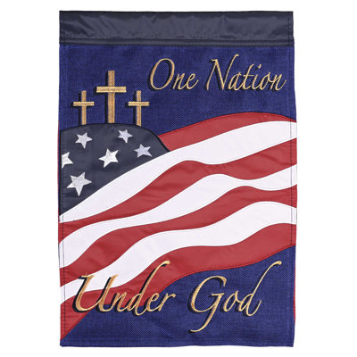 Drapeau One Nation Under God Cross 13 x 18