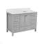 Meuble-lavabo sur pied 48 po, meuble-lavabo autoportant avec comptoir, armoire de rangement en bois massif gris