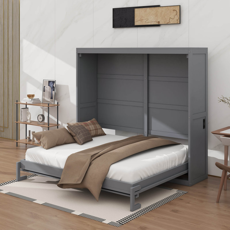 Lit escamotable double, Gris