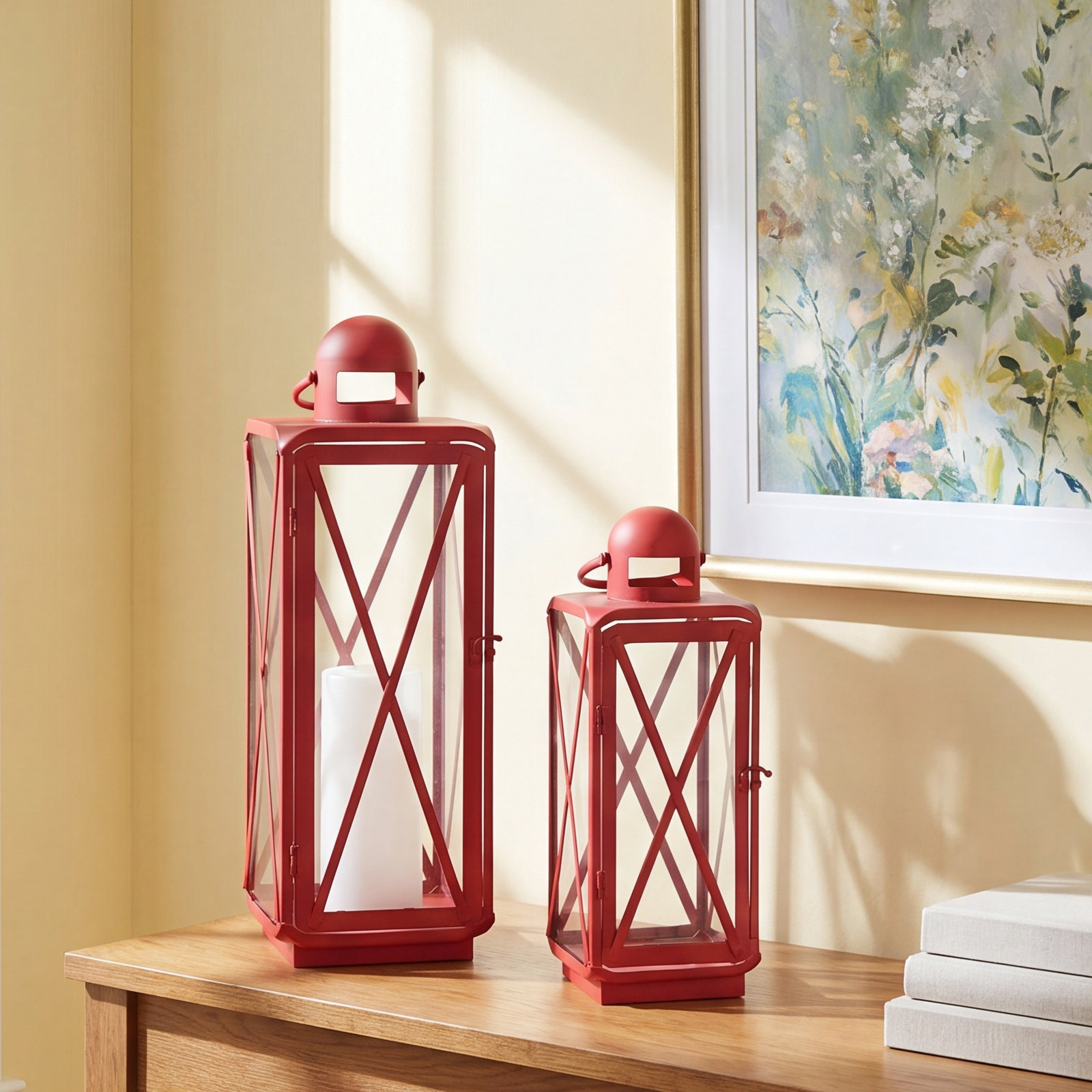 Lantern Candle Holder, White