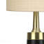 Lampe de table - H 28 po, cadre en métal noir, abat-jour beige