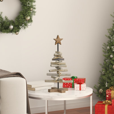 vidaXL Christmas Tree with Stand Brown Solid teak wood