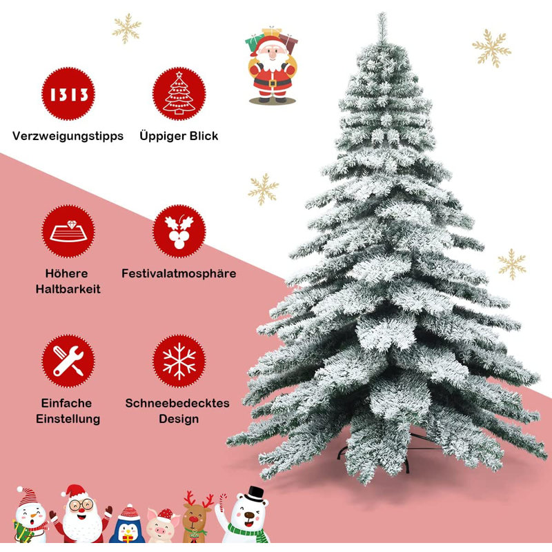180cm H Artificial Pine Christmas Tree, 7.38ft H x 4.89ft W x 4.89ft D