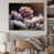 Toile avec cadre flottant or