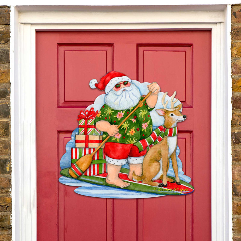 Décoration de porte Père Noël Gromme
