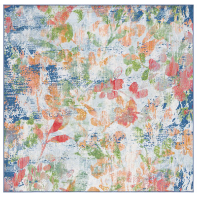 Tapis bleu marine / orange Clairan