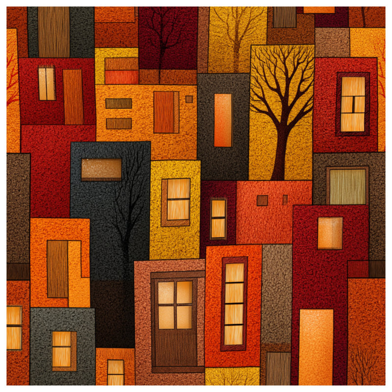 Coussin décoratif abstrait, bâtiments à double face Architecture, 16 x 16 inches