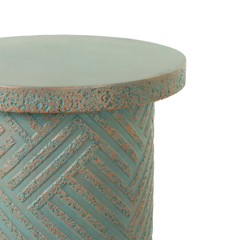 Tables de bout d'extérieur en ciment pour patio, table d'appoint de jardin, petite table d'appoint ronde moderne pour une utilisation intérieure et extérieure