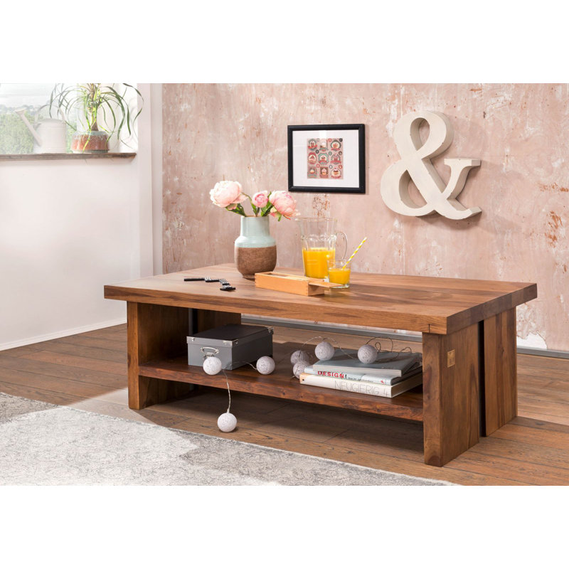 Sydney Solid Wood Sled Coffee Table with Storage