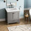 Lavabo-lavabo gris. Armoire 30 po entièrement assemblée avec comptoir en marbre. Fabrication en bois massif. Fermeture douce. Profondeur 30,22 po, largeur 18,79 po, hauteur 33,5 po. Rangement moderne 94,26 lb. Installation à faire soi-même