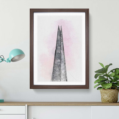 The Shard Building in London in Abstract - Picture Frame Graphic Art Print