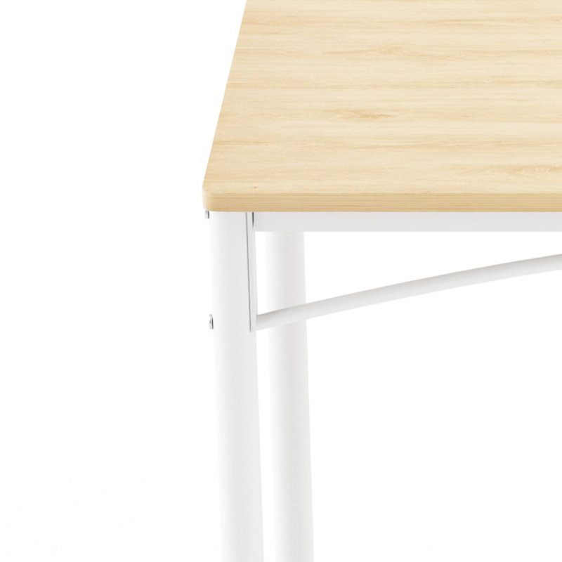 Ensemble de table de salle à manger 5 pièces avec 4 chaises, Brun / Blanc