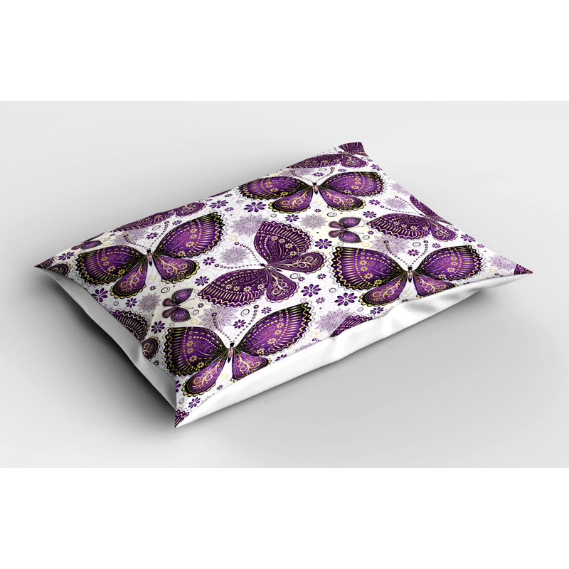 Flowers Polyester Floral Sham Set, Queen